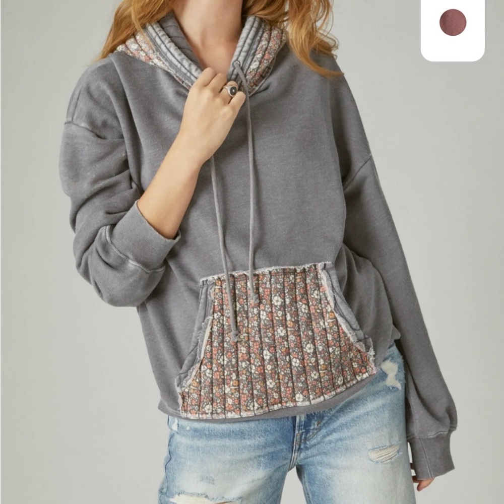 Lucky Brand Quilted Patchwork Hoodie